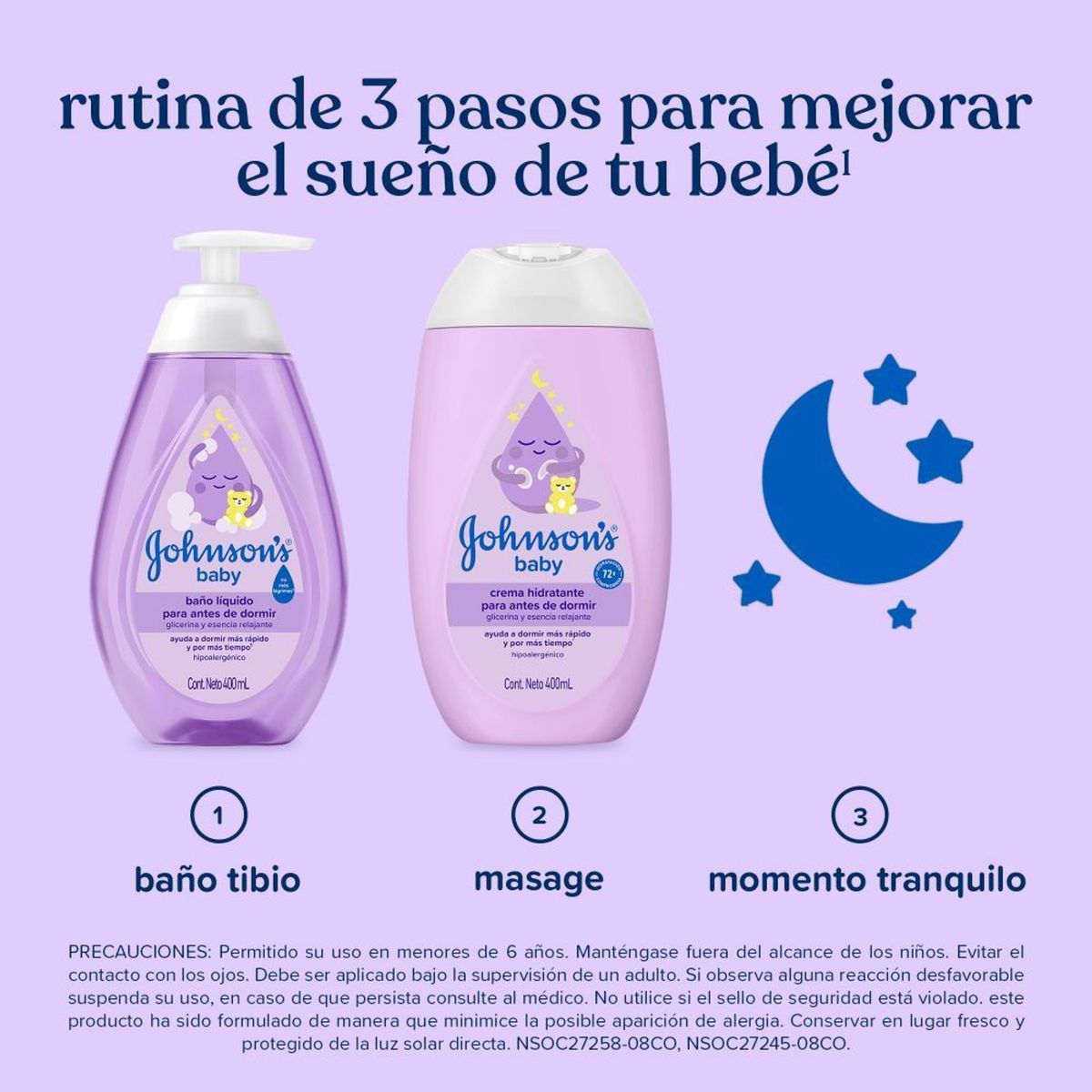 JOHNSONS BABY - Crema Corporal Bebé Johnsons Antes de Dormir Botella 200 mL