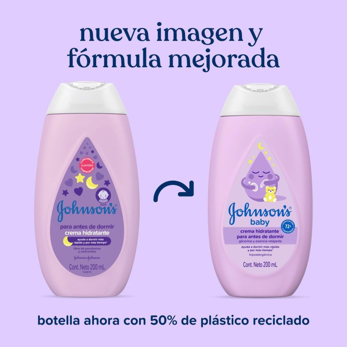 JOHNSONS BABY - Crema Corporal Bebé Johnsons Antes de Dormir Botella 200 mL