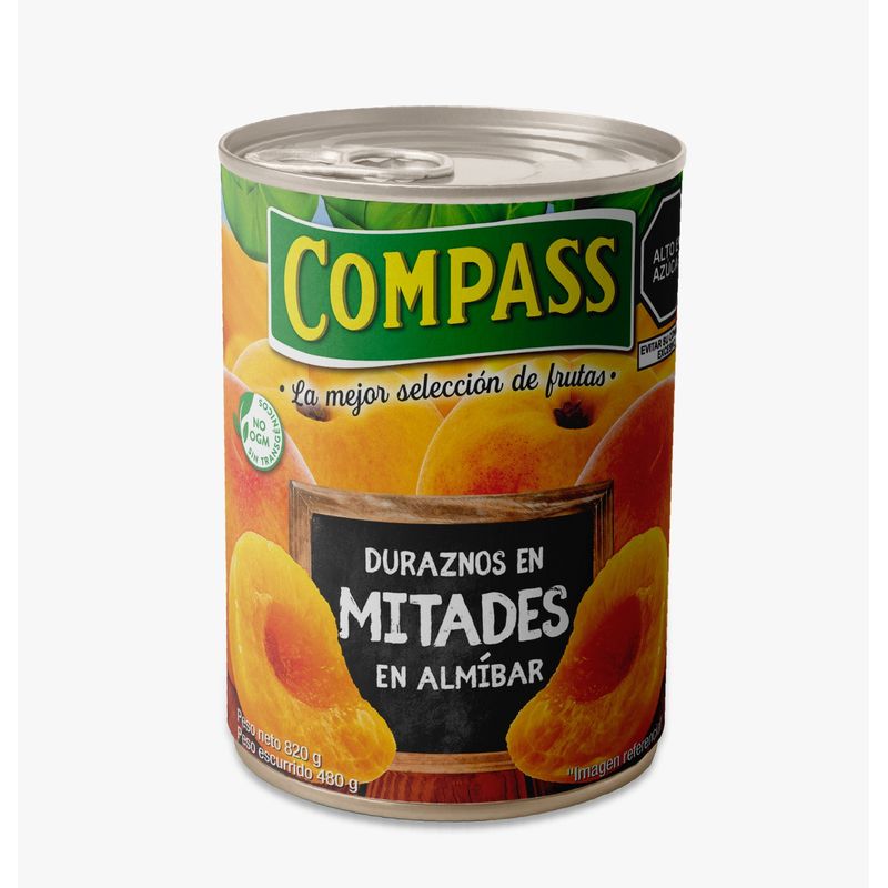 COMPASS - Duraznos En Mitades Compass x 820 g