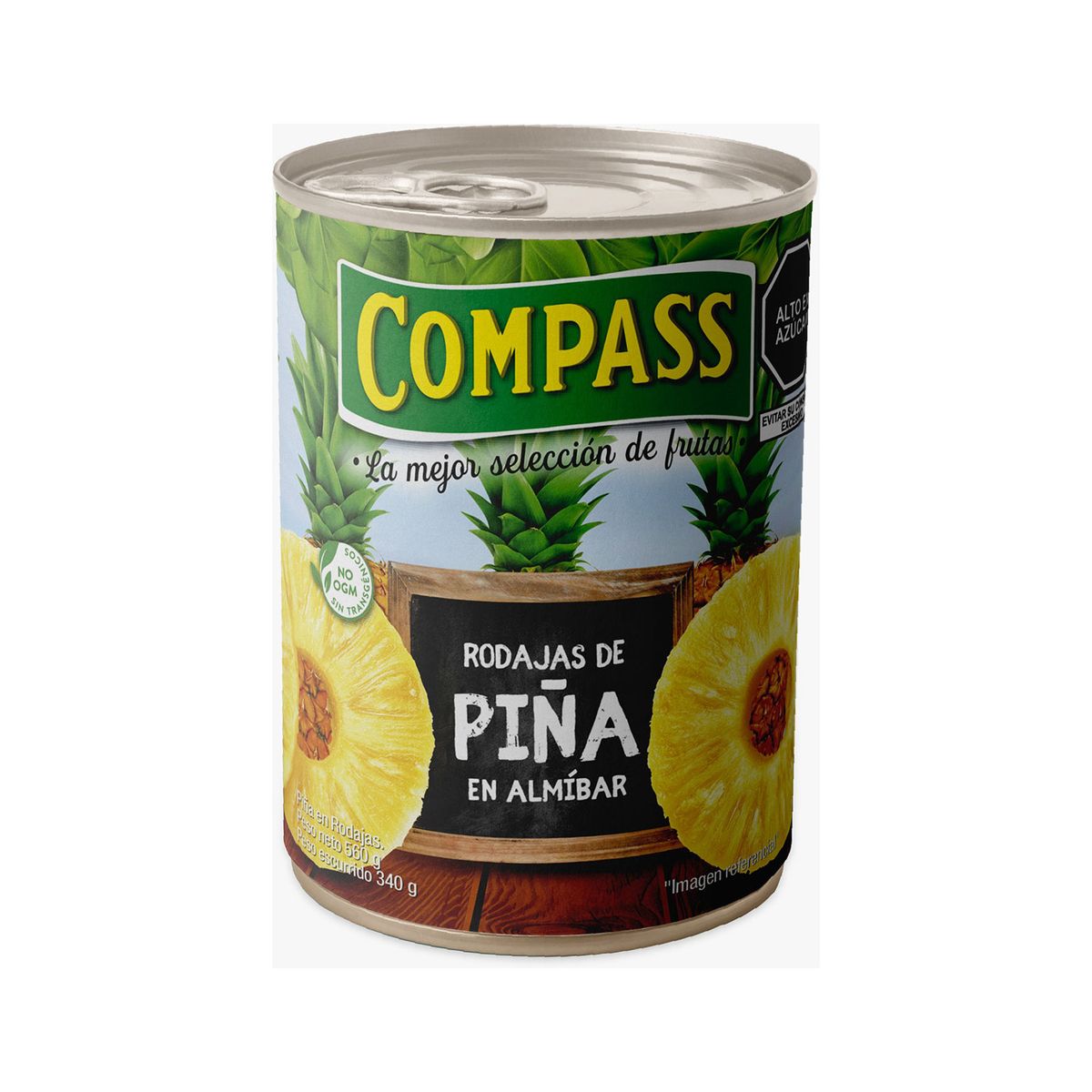 COMPASS - Conserva Piña en Rodajas Compass Lata 560 g