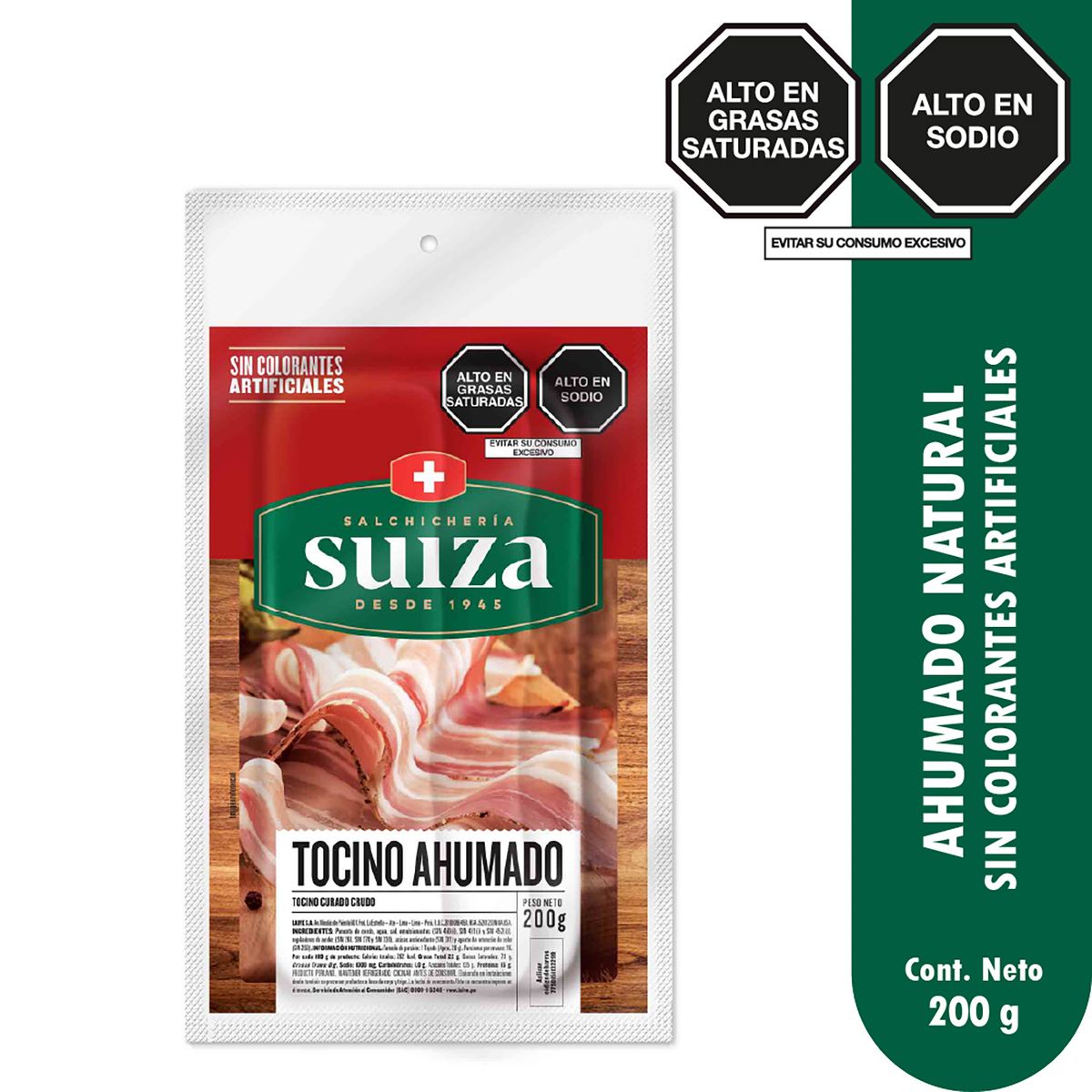 SUIZA - Tocino Ahumado Suiza Empaque 200 g