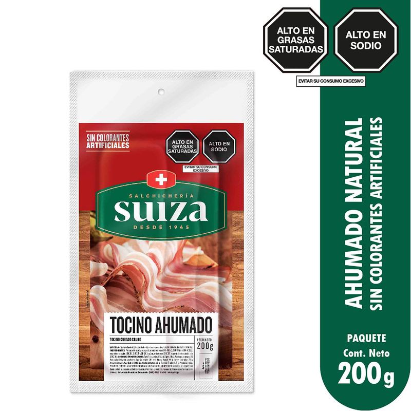 SUIZA - Tocino Ahumado Salchicheria Suiza X 200 Grs