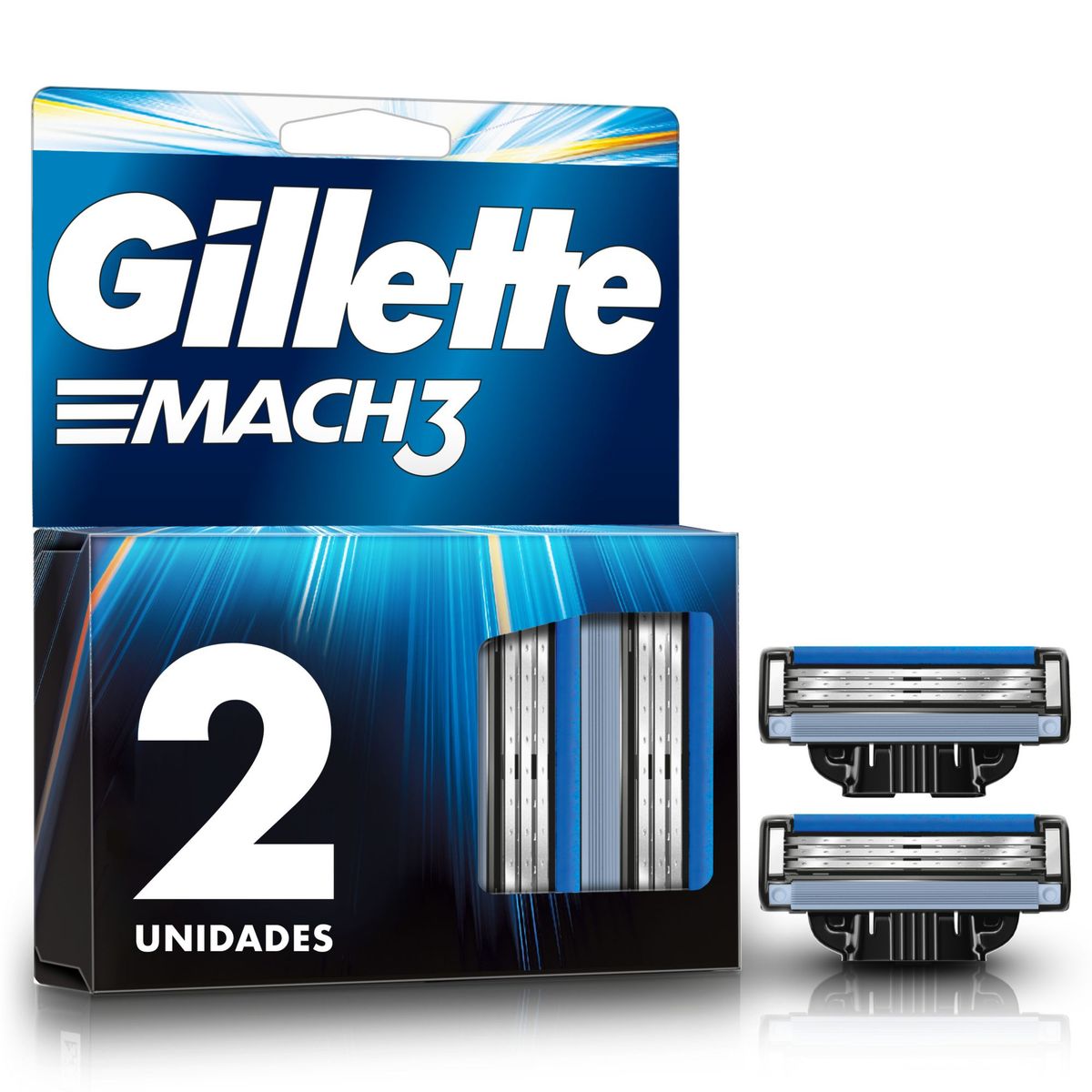 GILLETTE - Repuesto Para Máquina De Afeitar Gillette Mach3 Con 3 Hojas Caja 2 Und