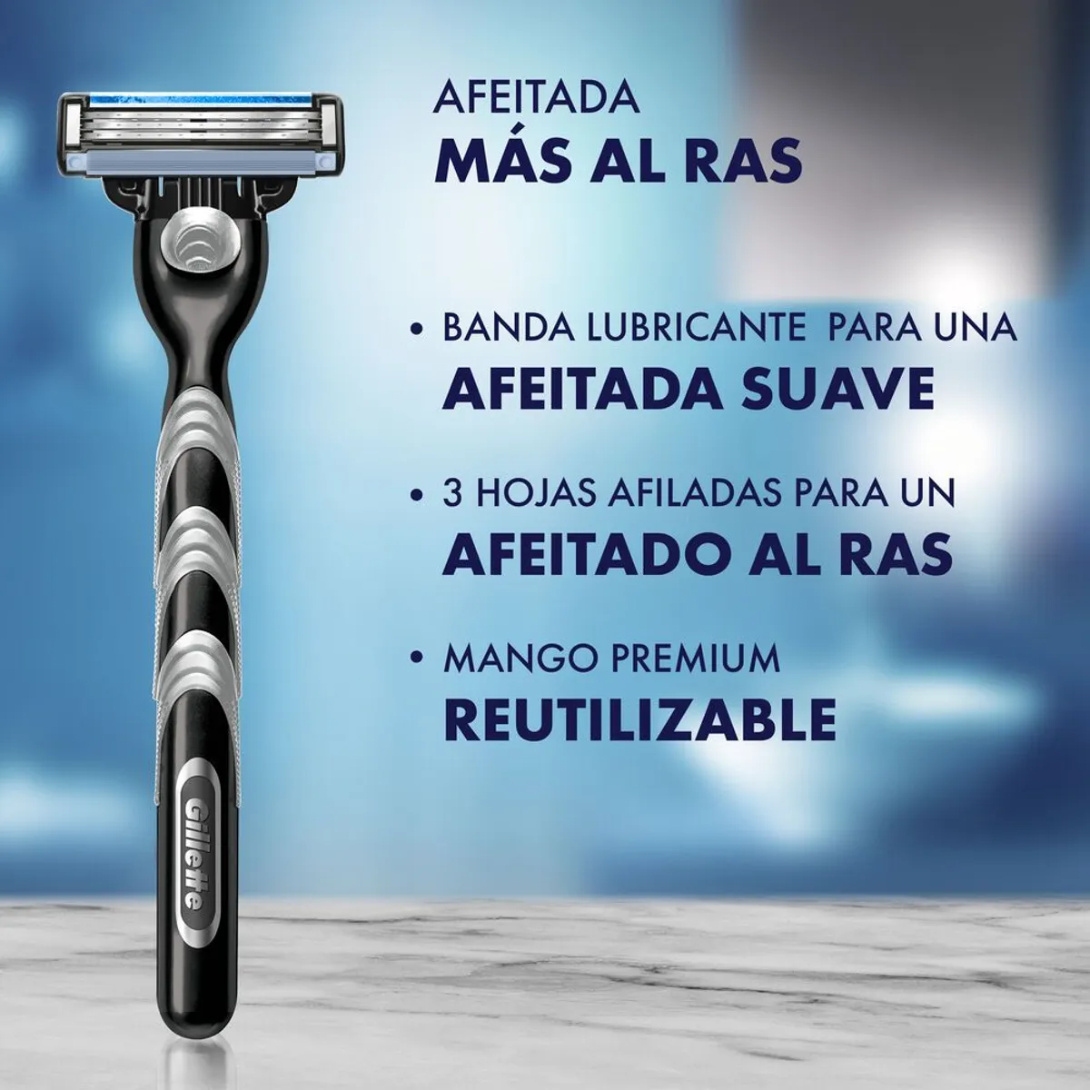 GILLETTE - Repuesto Para Máquina De Afeitar Gillette Mach3 Con 3 Hojas Caja 2 Und