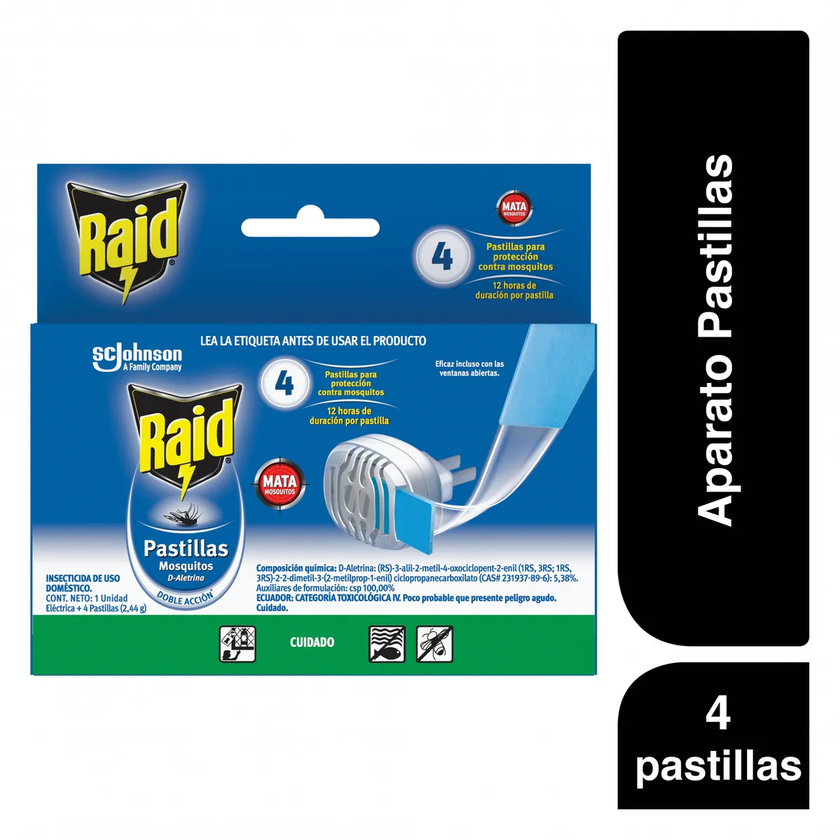 RAID - Insecticida Eléctrico Raid + 4 Pastillas