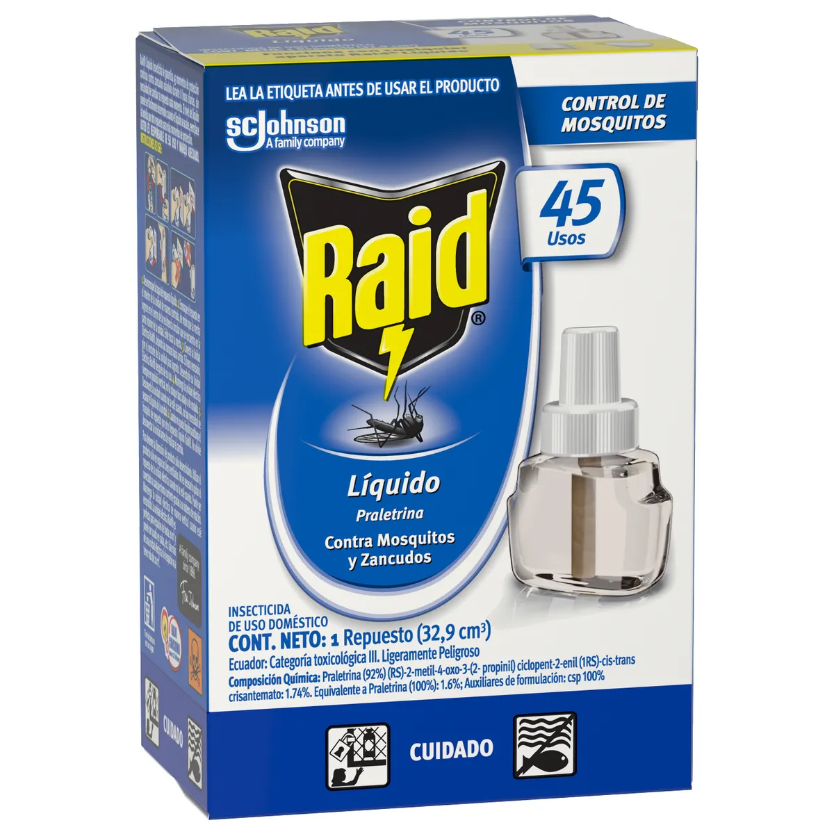 RAID - Repuesto Repelente Líquido Eléctrico Raid Envase 32.9 mL
