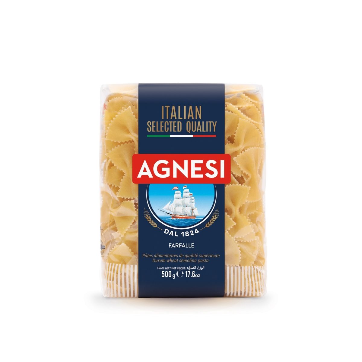 AGNESI - Pasta Farfalle Agnesi Empaque 500 g