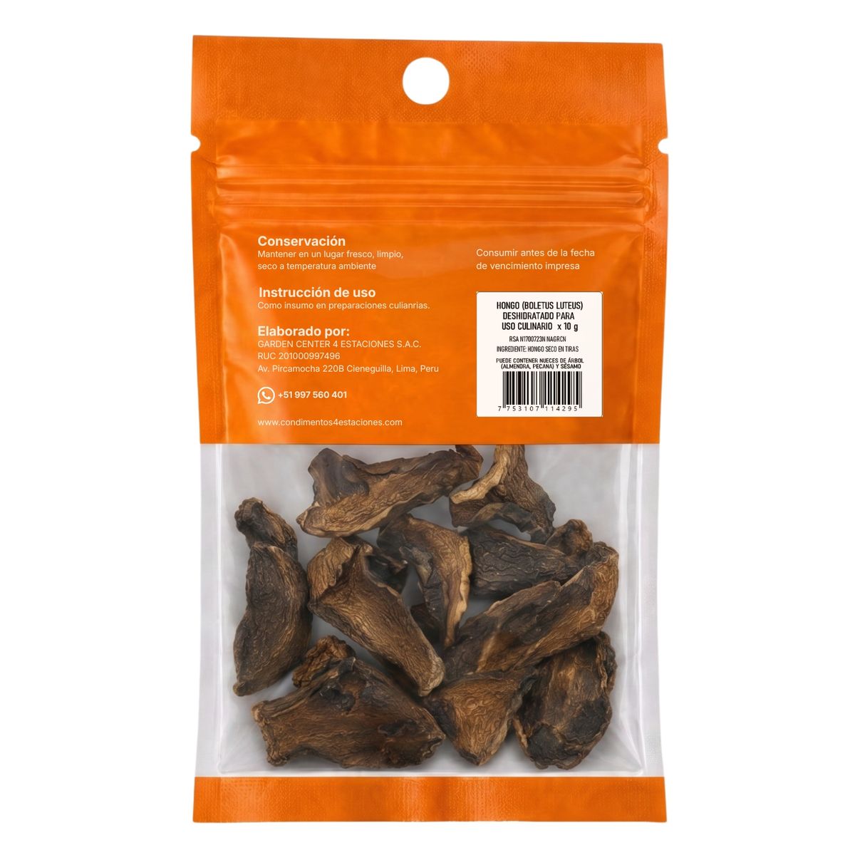 CUATRO ESTACIONES - Hongo Seco Tratado 4 Estaciones Bolsa Ziplock 10 g