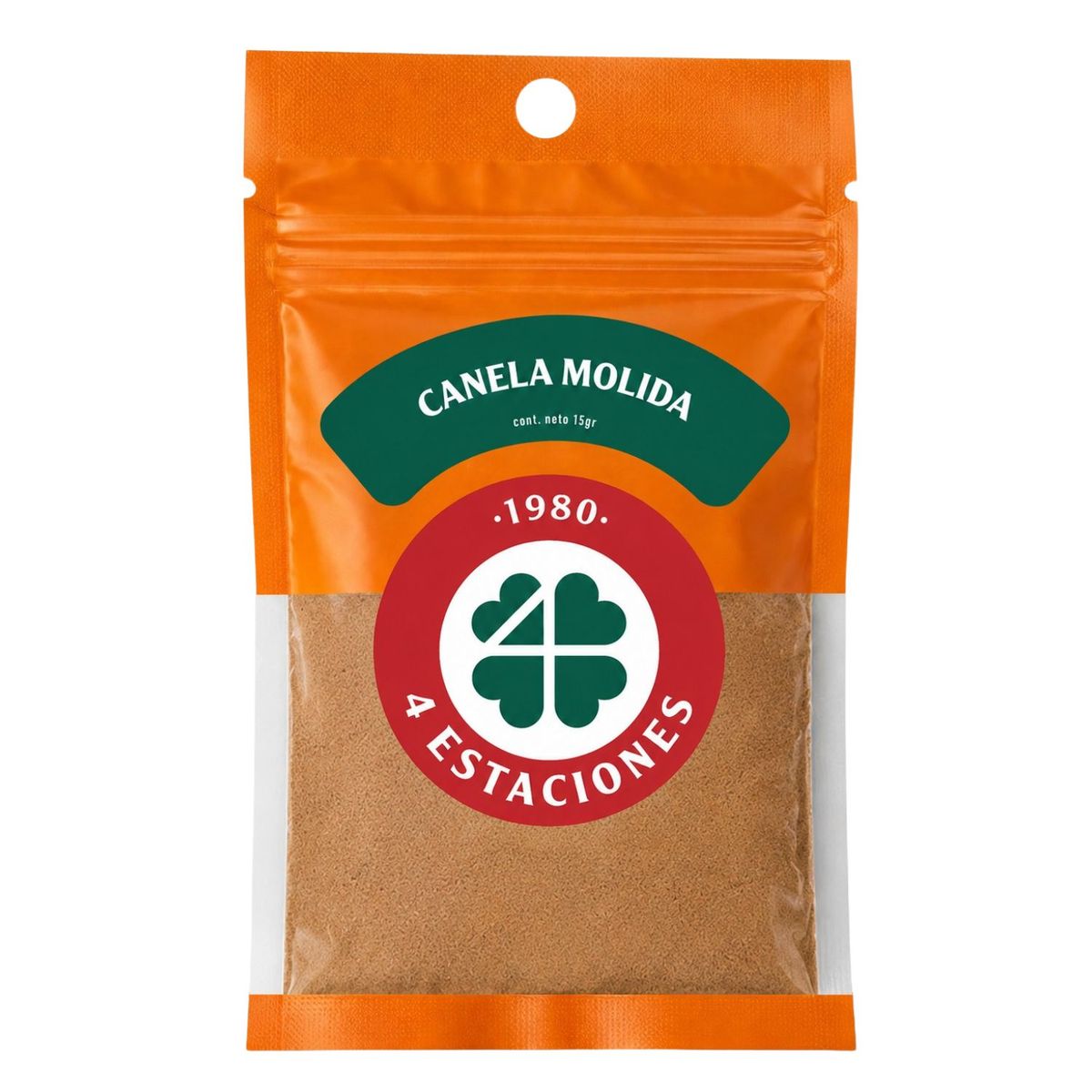 CUATRO ESTACIONES - Canela Molida 4 Estaciones Bolsa Ziplock 15 g