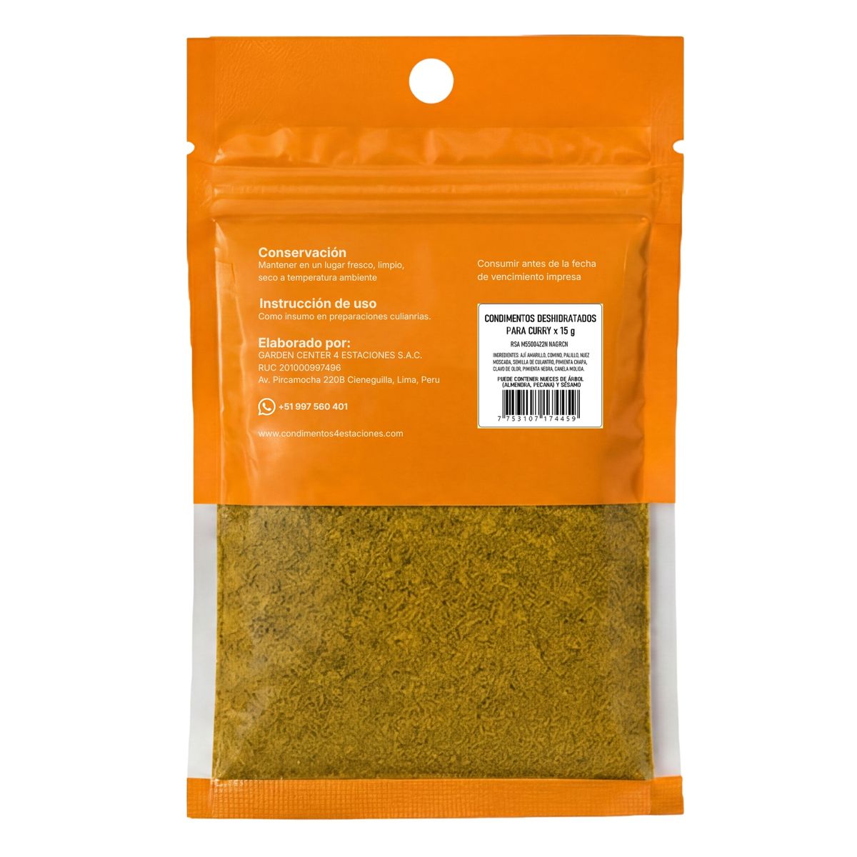CUATRO ESTACIONES - Curry 4 Estaciones Bolsa Ziplock 15 g