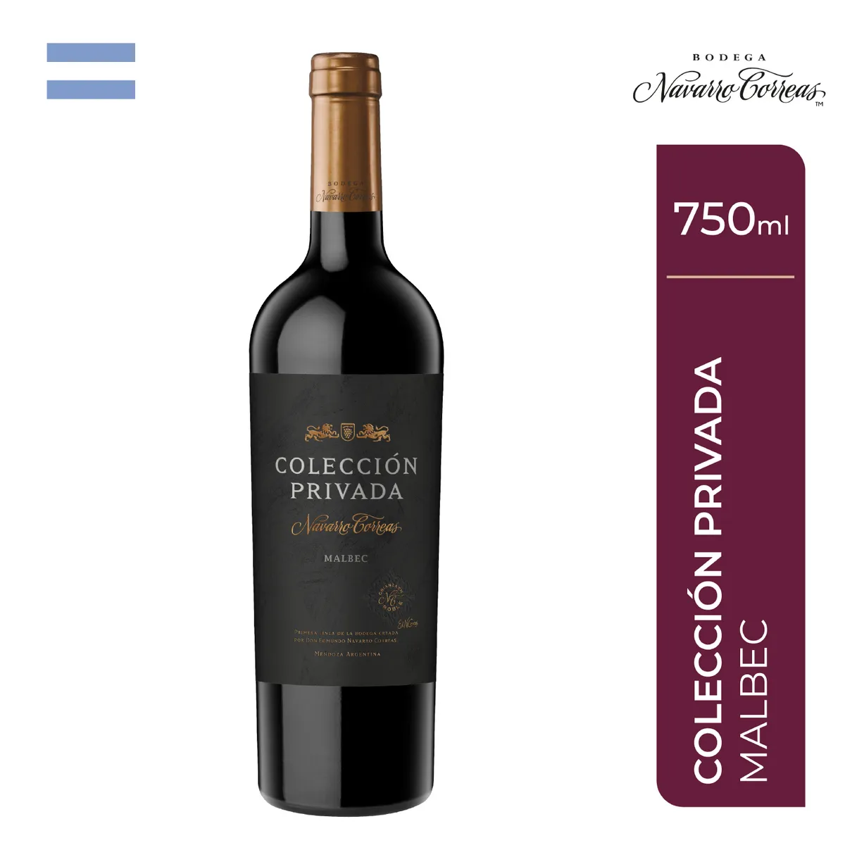 NAVARRO CORREAS - Vino Navarro Correas Colección Privada Malbec Botella 750 mL