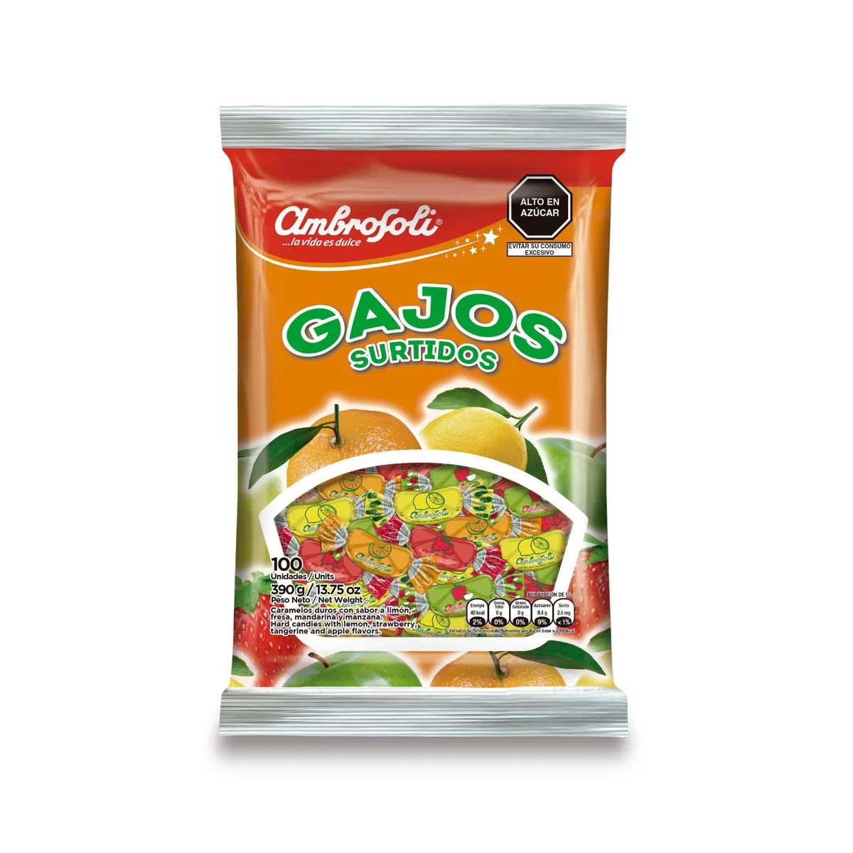 AMBROSOLI - Caramelos Gajos Surtidos Ambrosoli Bolsa 390 g