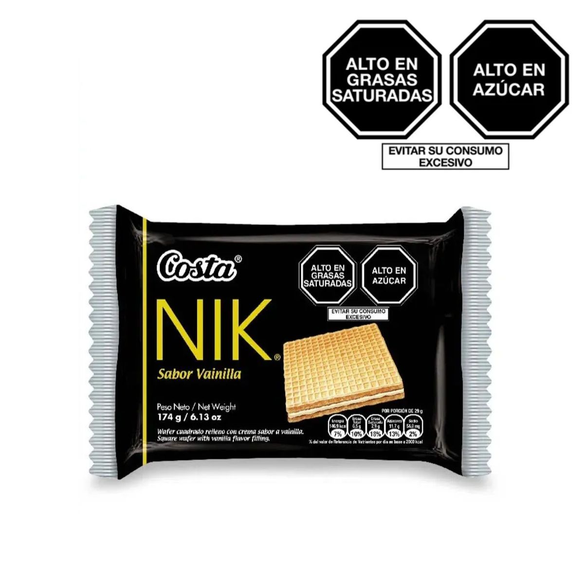 COSTA - Wafer Nick Sabor Vainilla Sixpack Empaque 29 g