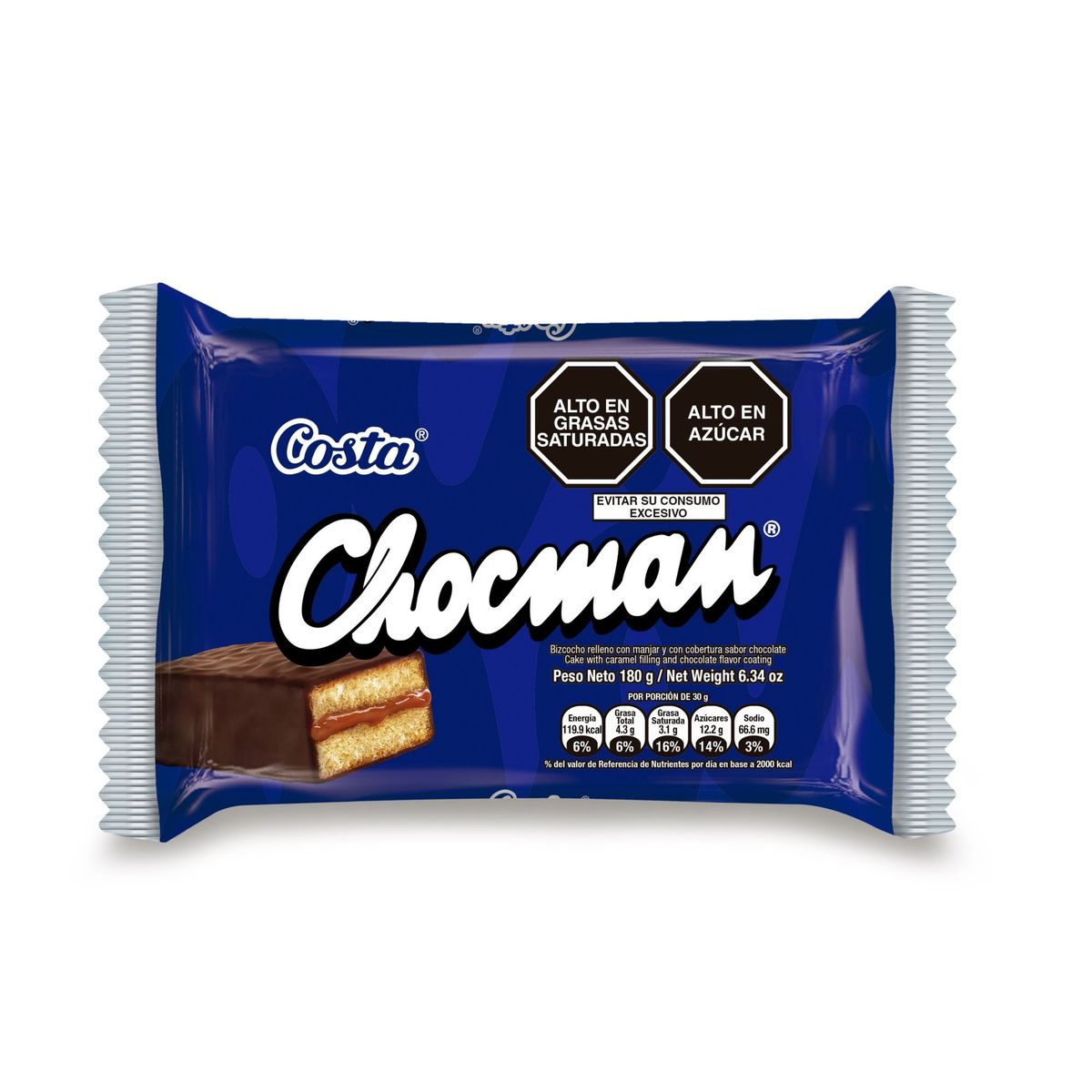 COSTA - Bizcocho Chocman Relleno de Manjar 6 Unidades