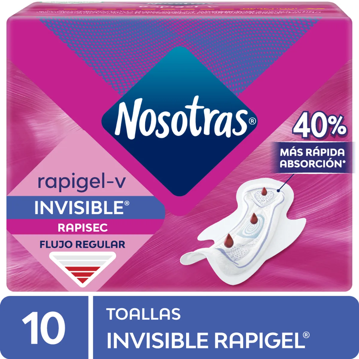 NOSOTRAS - Toallas Higiénicas Nosotras Invisible Rapigel Empaque 10 Und