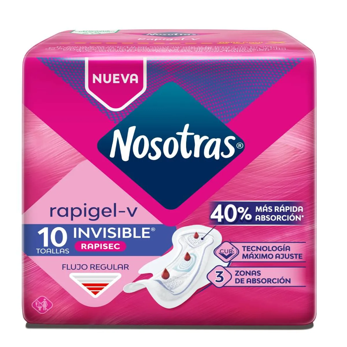 NOSOTRAS - Toallas Higiénicas Nosotras Invisible Rapigel Empaque 10 Und