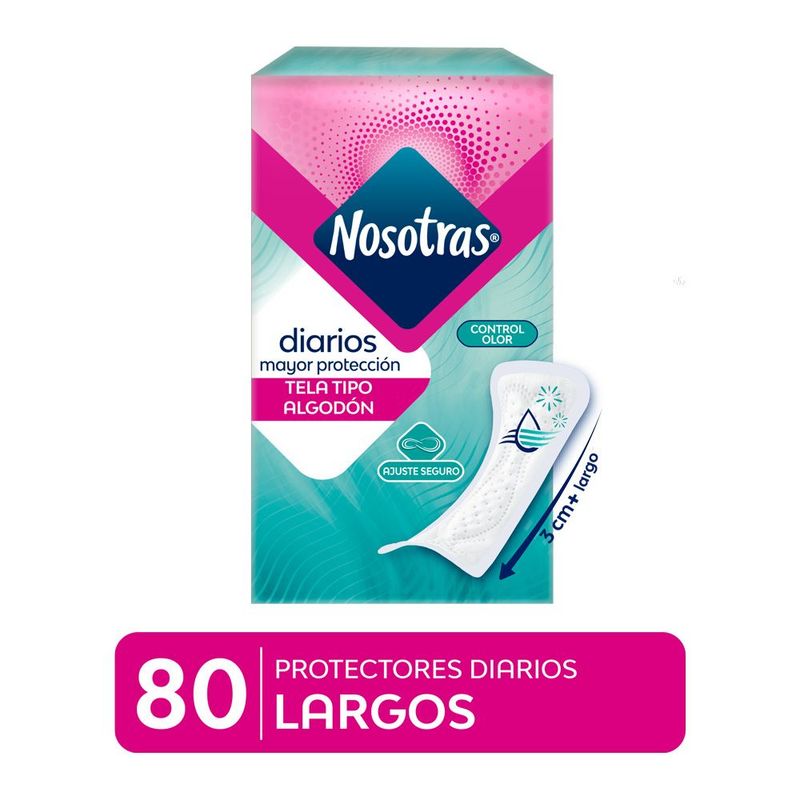 NOSOTRAS - Protectores Diarios Nosotras Largos Sin Alas Empaque 80 Und
