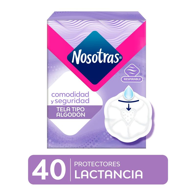 NOSOTRAS - Protectore Lactancia Nosotras Tela Tipo Algodón Empaque 40 Und