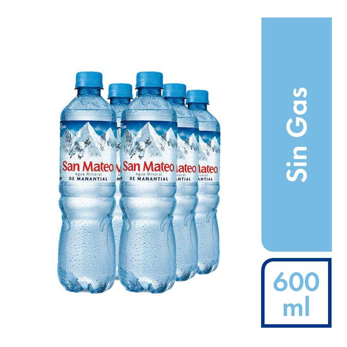 SAN MATEO - Agua San Mateo sin Gas Sixpack Botella 600 mL