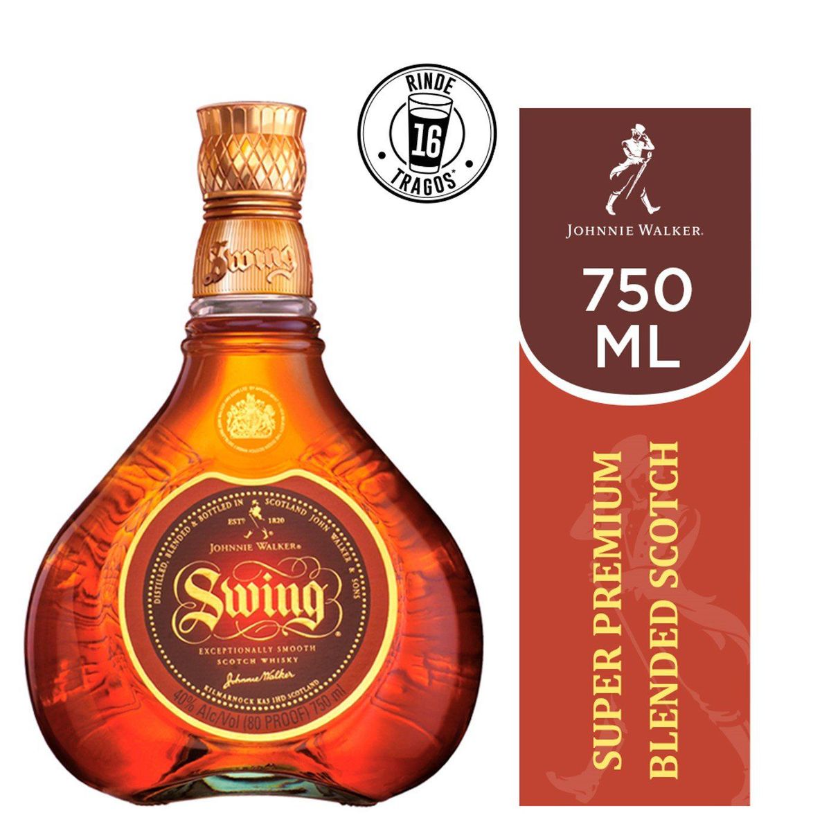 JOHNNIE WALKER - Whisky Johnnie Walker Swing Botella 750 mL