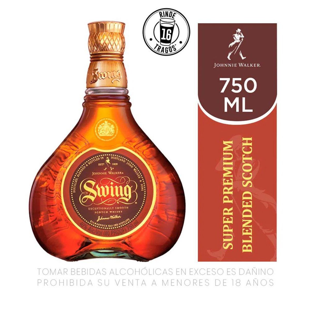 JOHNNIE WALKER - Whisky Johnnie Walker Swing Botella 750 mL