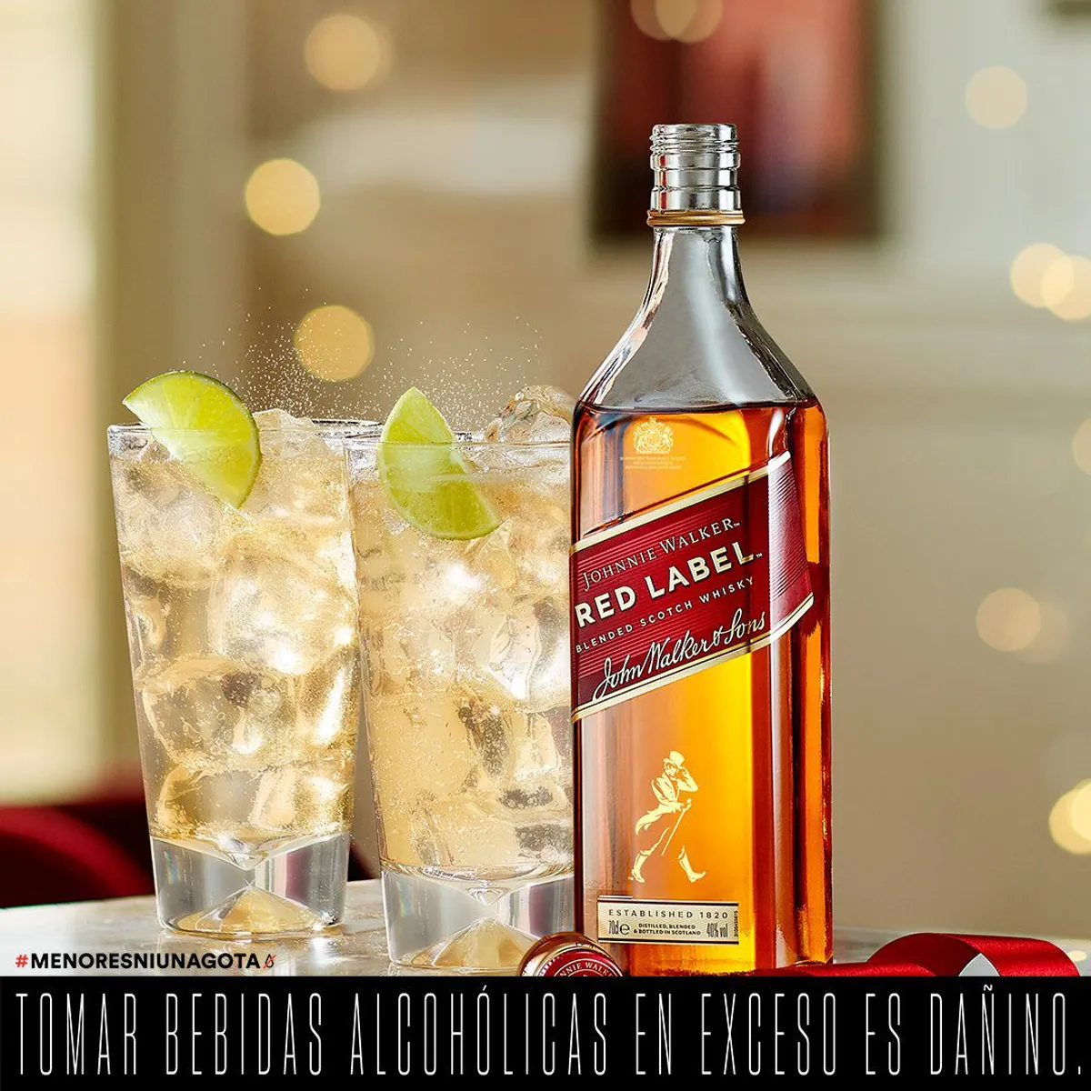 JOHNNIE WALKER - Whisky Johnnie Walker Red Label Botella 750 mL