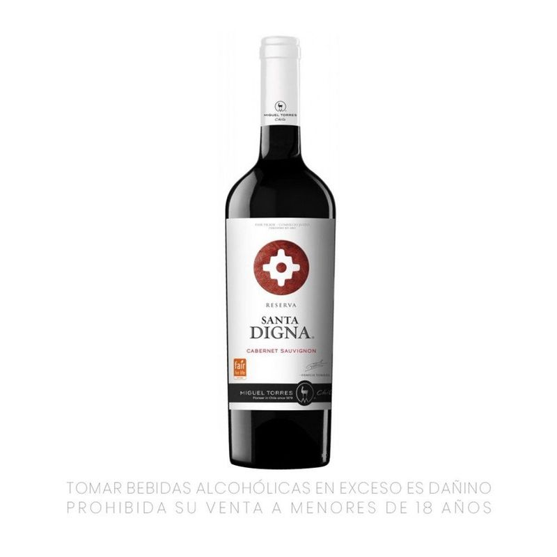SANTA DIGNA - Vino Santa Digna Tinto Botella 750 mL