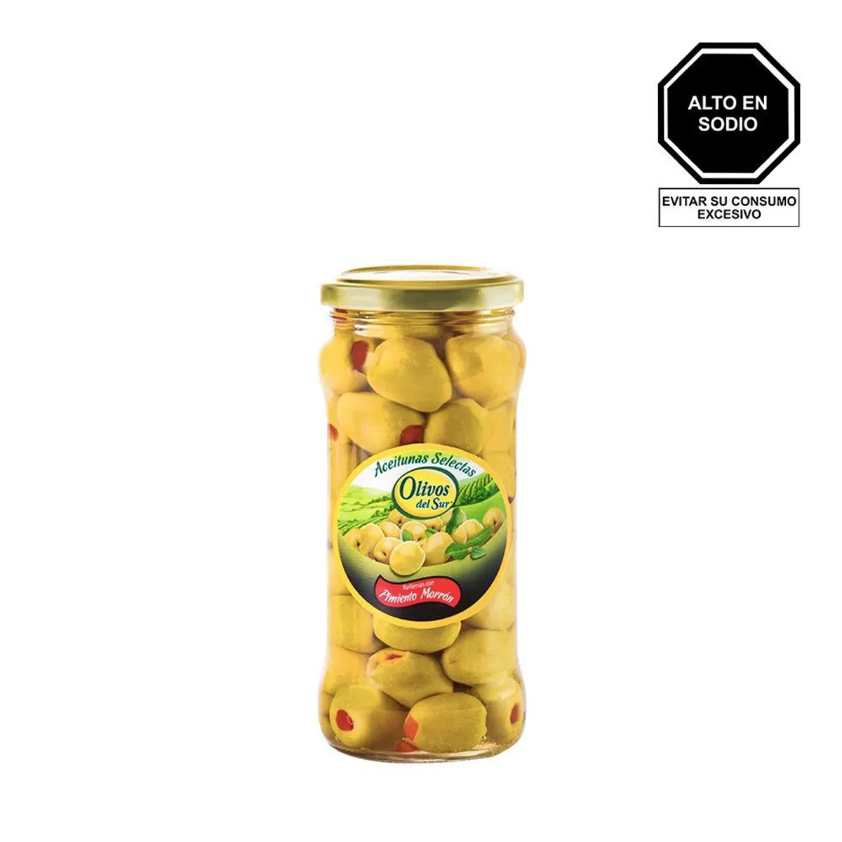 OLIVOS DEL SUR - Aceituna Verde Olivos del Sur Rellenas con Pimiento Envase 380 g