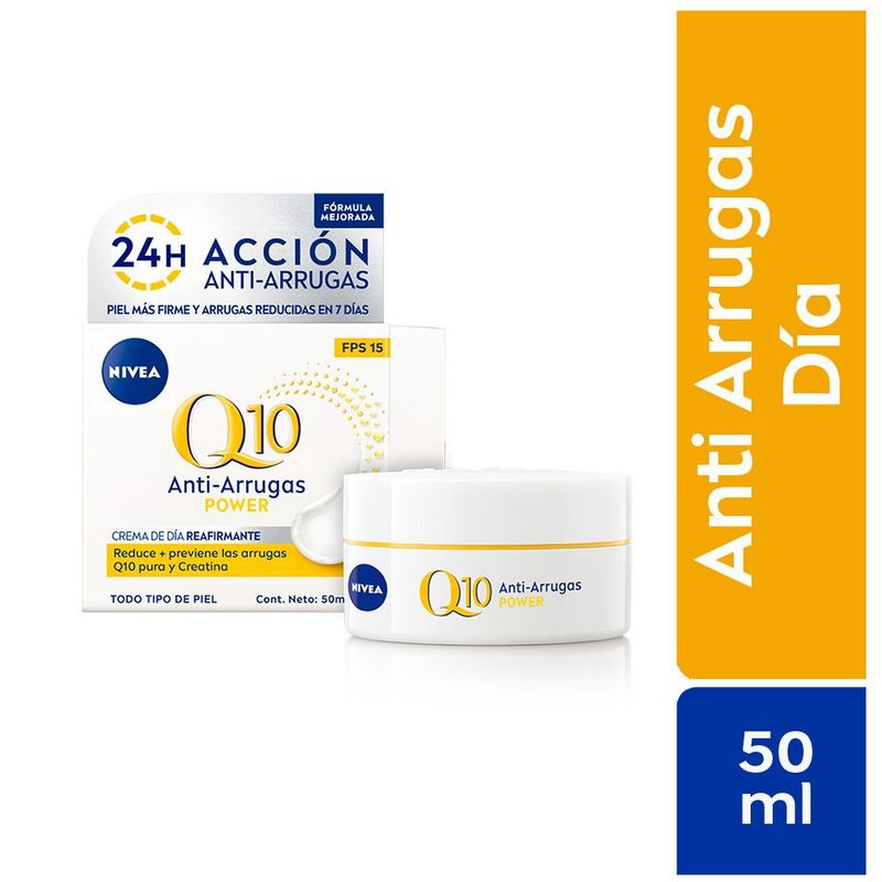 NIVEA - Crema Facial Nivea Día Antiarrugas Reafirmante Q10 Power Envase 50 mL