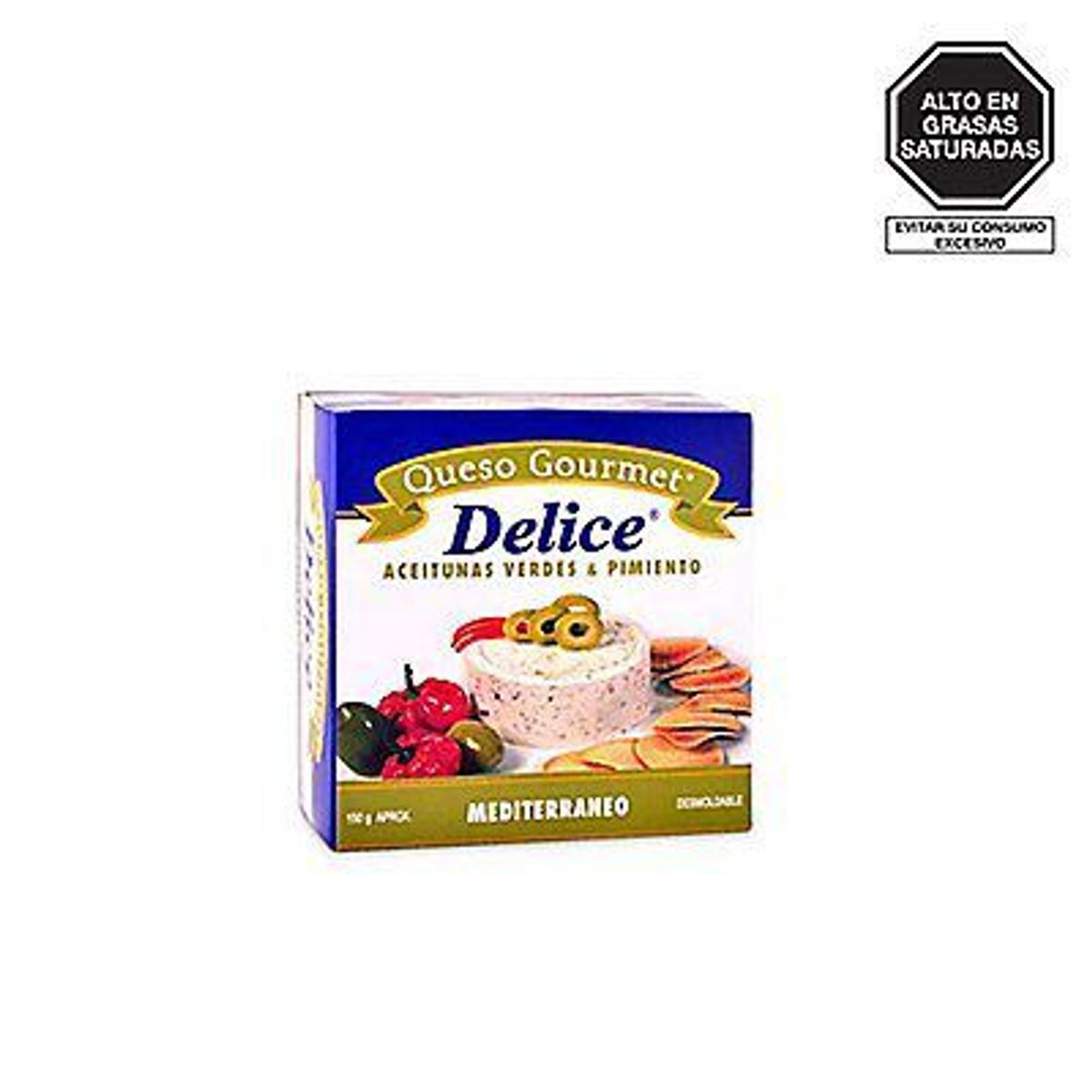DELICE - Queso Mediterráneo Delice Aceitunas Verdes Caja 150 g