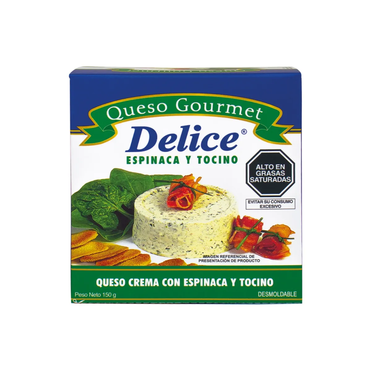 DELICE - Queso Delice Espinaca y Tocino Empaque 150 g