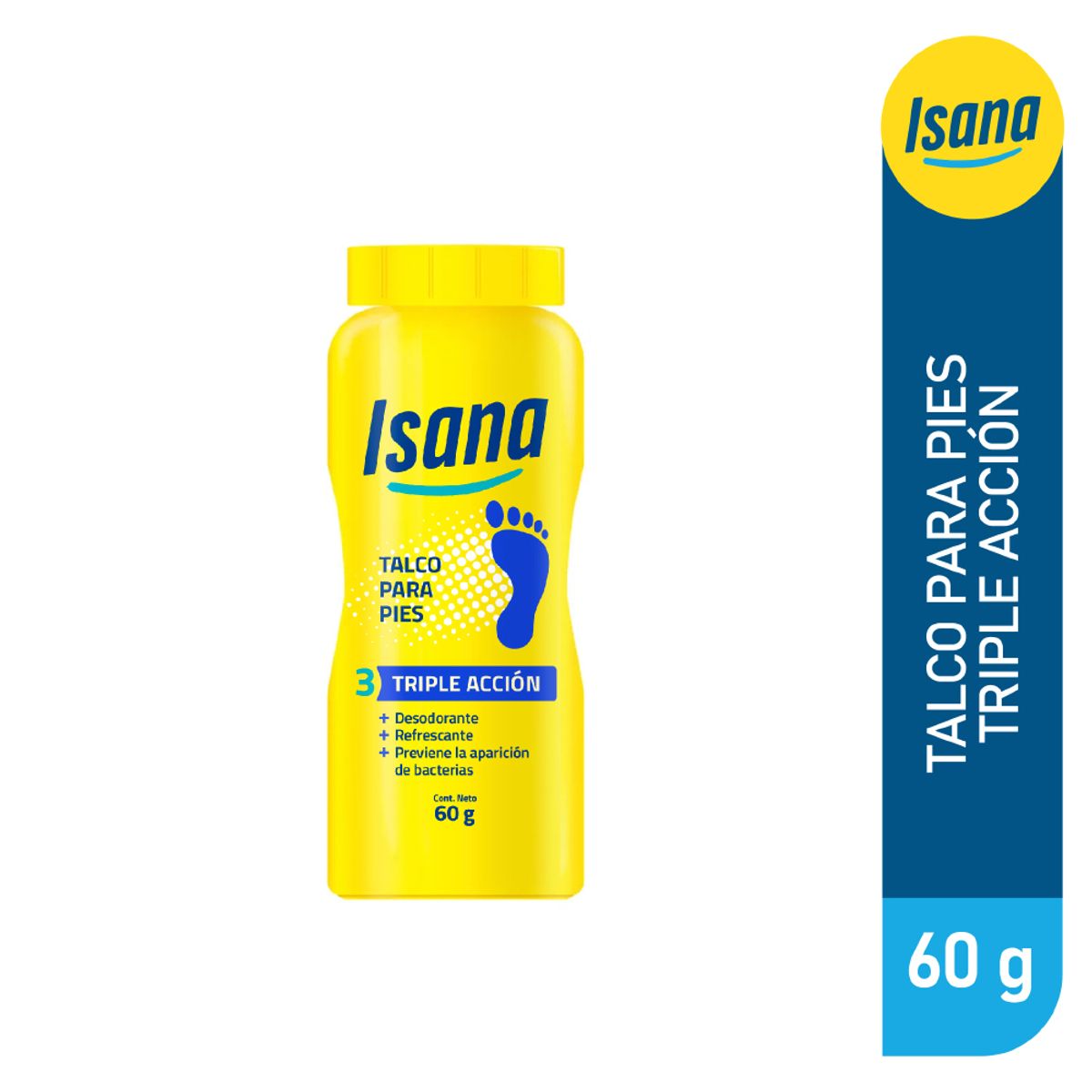 ISANA - Talco Para Pies Isana Triple Acción Envase 60 g