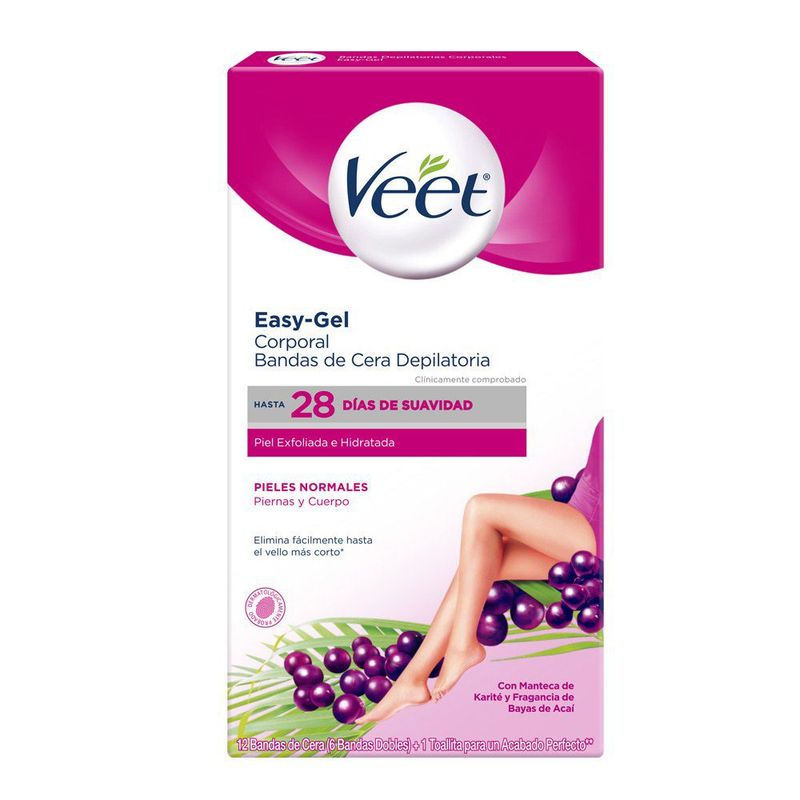 VEET - Banda Depilatoria Corporal Veet Cera Fría Piel Seca 6 Unidades