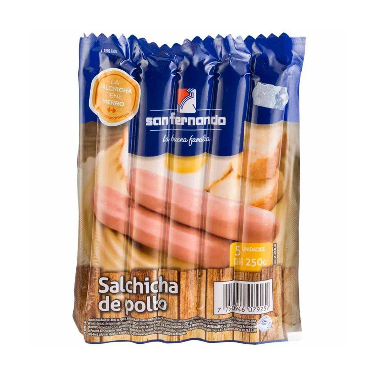 SAN FERNANDO - Salchicha de Pollo San Fernando Empaque 250 g