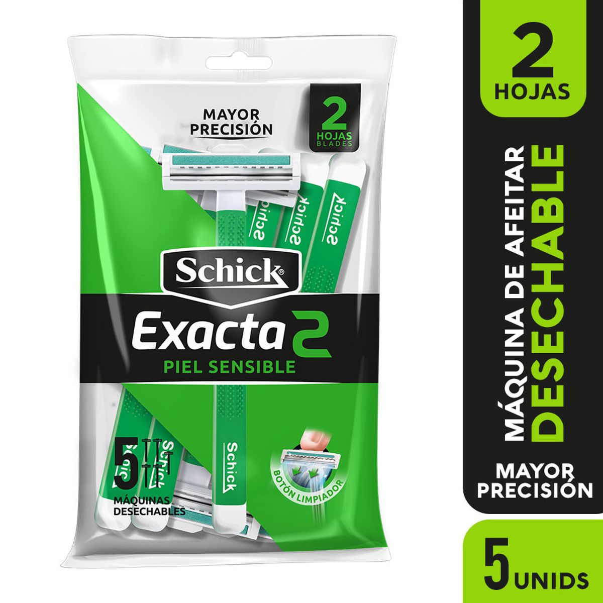 SCHICK - Máquina de Afeitar Schick Exacta Sensible Empaque 5 Und