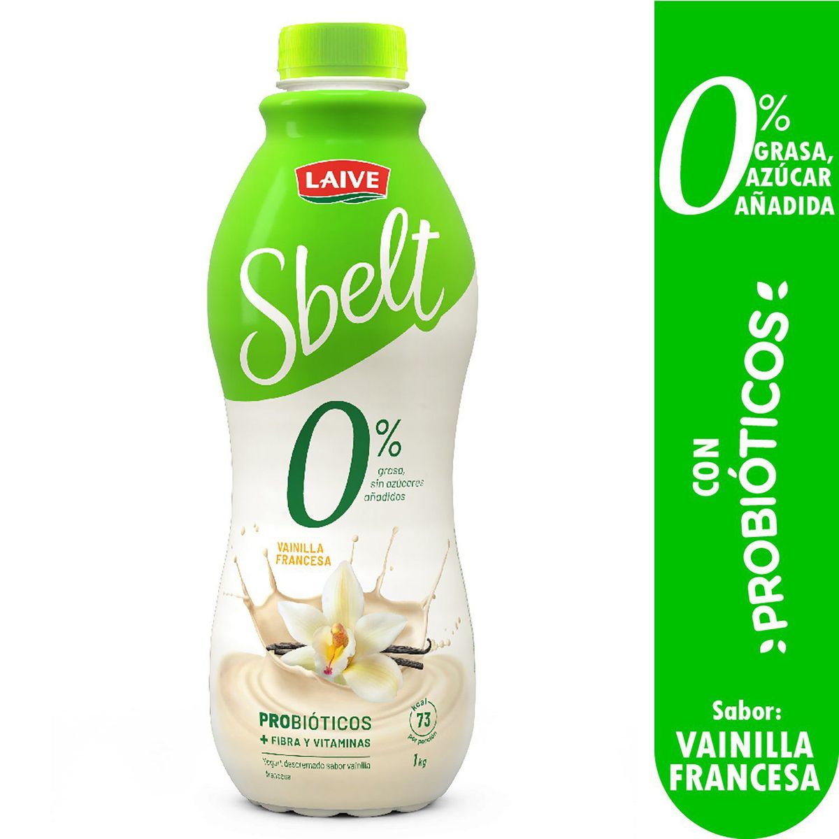 LAIVE - Yogurt Probióticos Laive Sbelt Vainilla Botella 1 Kg