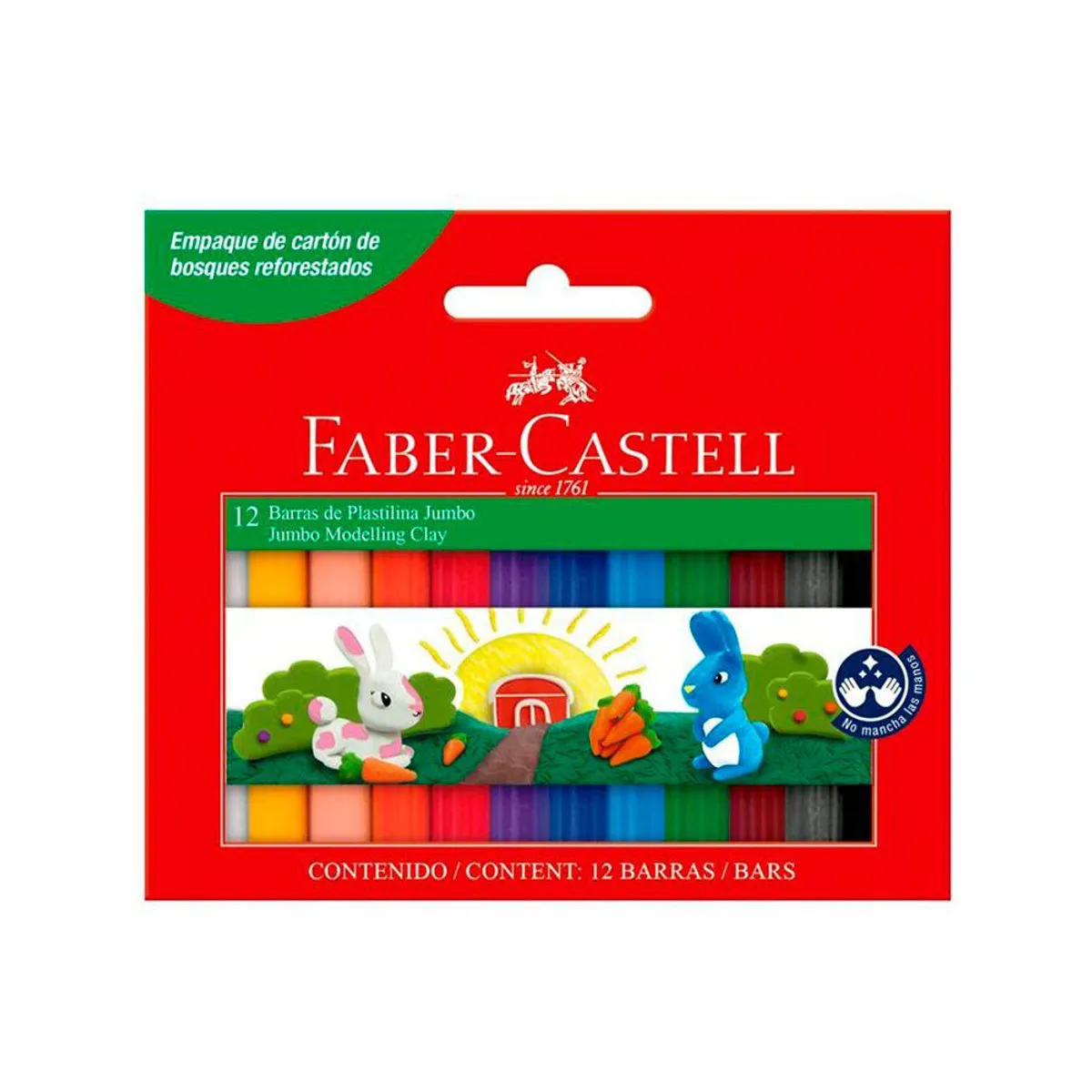 FABER CASTELL - Plastilina Faber Castell Jumbo Caja 12 Und