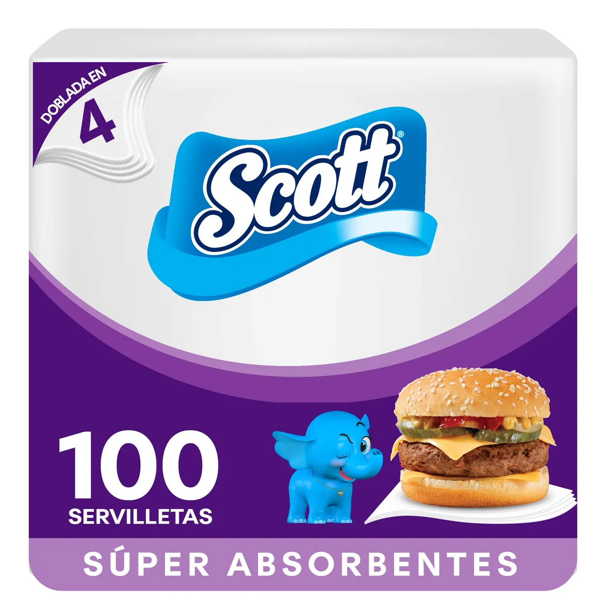 SCOTT - Servilletas Scott Súper Absorbentes Empaque 100 Und