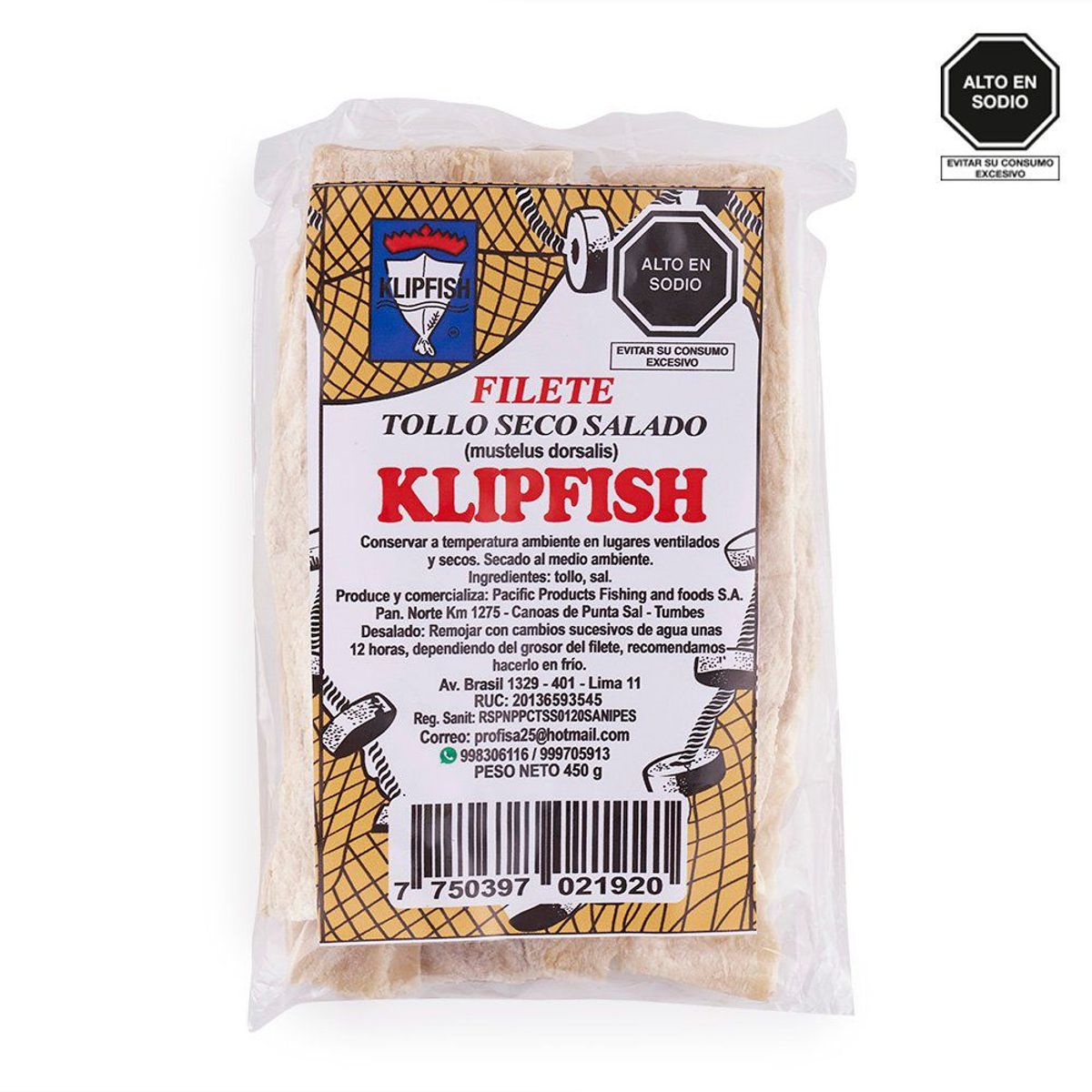 PACIFIC PRODUCTS - Filete De Tollo Seco Salado