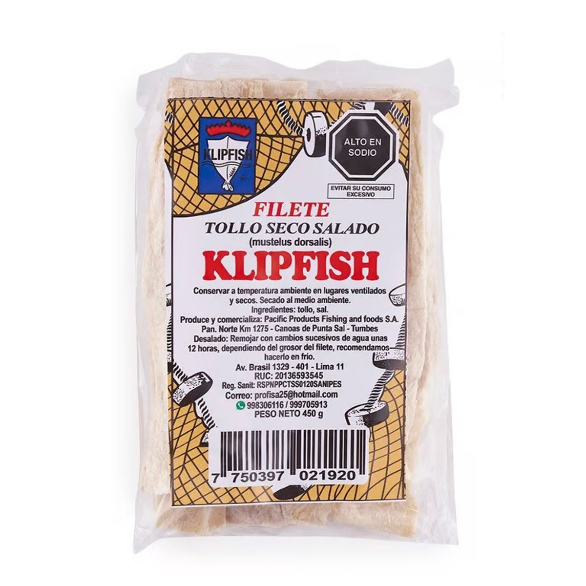 PACIFIC PRODUCTS - Filete De Tollo Seco Salado