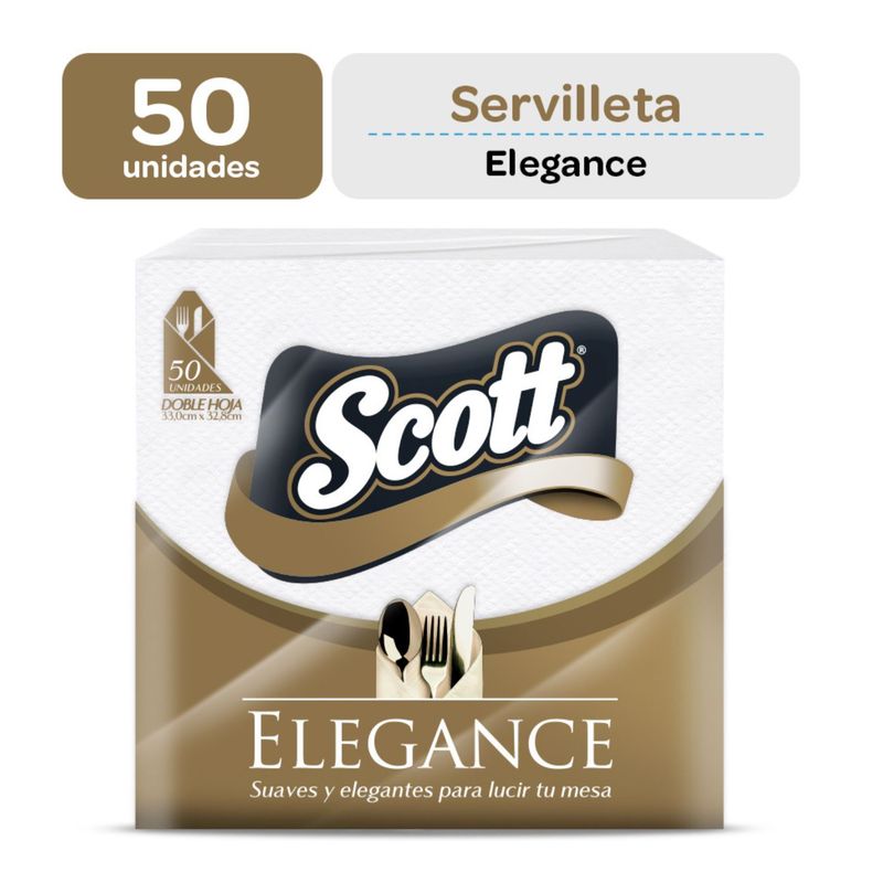 SCOTT - Servilletas Scott Elegance Doble Hoja Empaque 50 Und