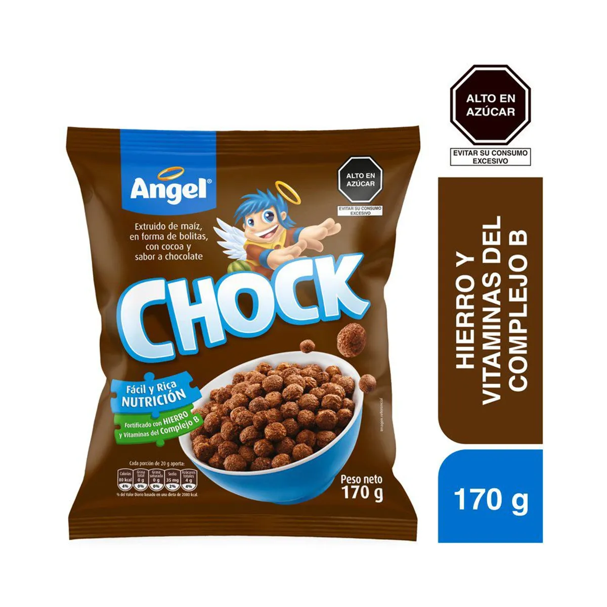 ANGEL - Cereal Angel Chock en Bolitas de Maíz Chocolate  170 g
