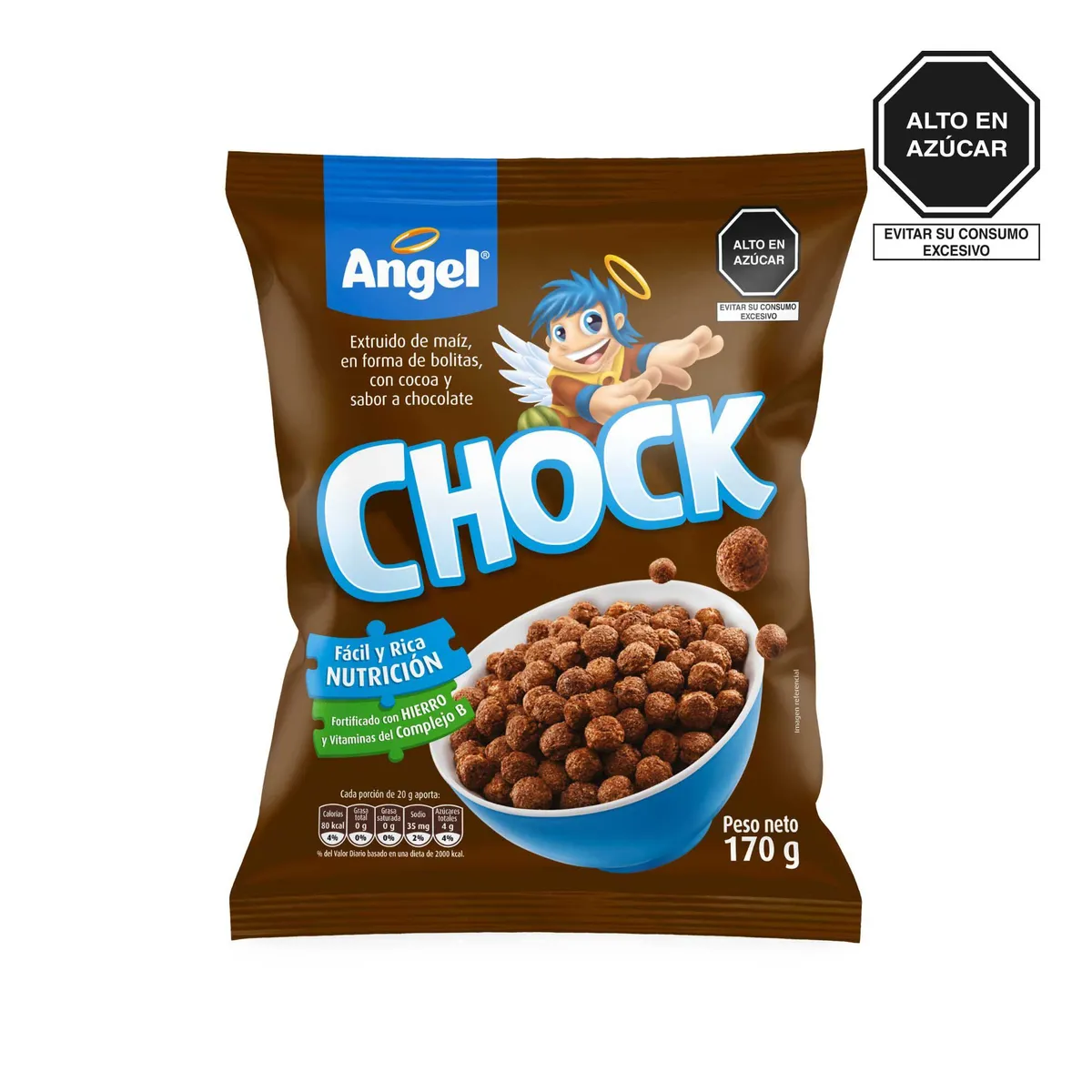ANGEL - Cereal Angel Chock en Bolitas de Maíz Chocolate  170 g