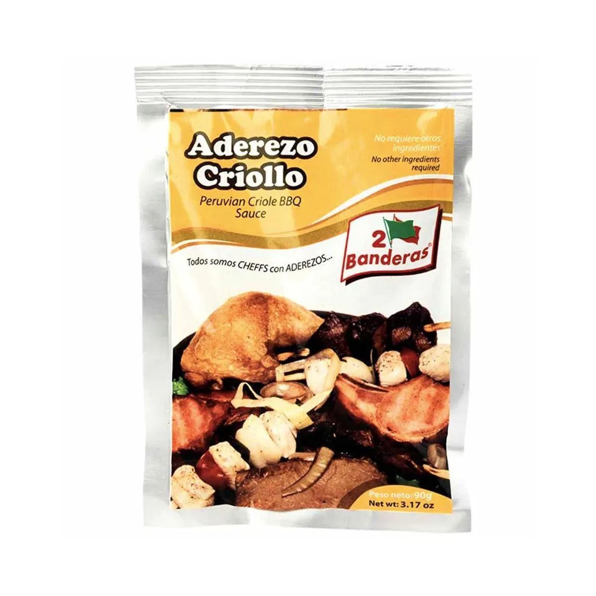 2 BANDERAS - Aderezo Criollo BBQ 2 Banderas Bolsa 90 g