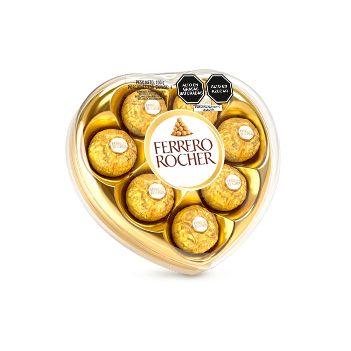 FERRERO ROCHER - Bombones Ferrero Rocher Corazón Empaque 8 Und