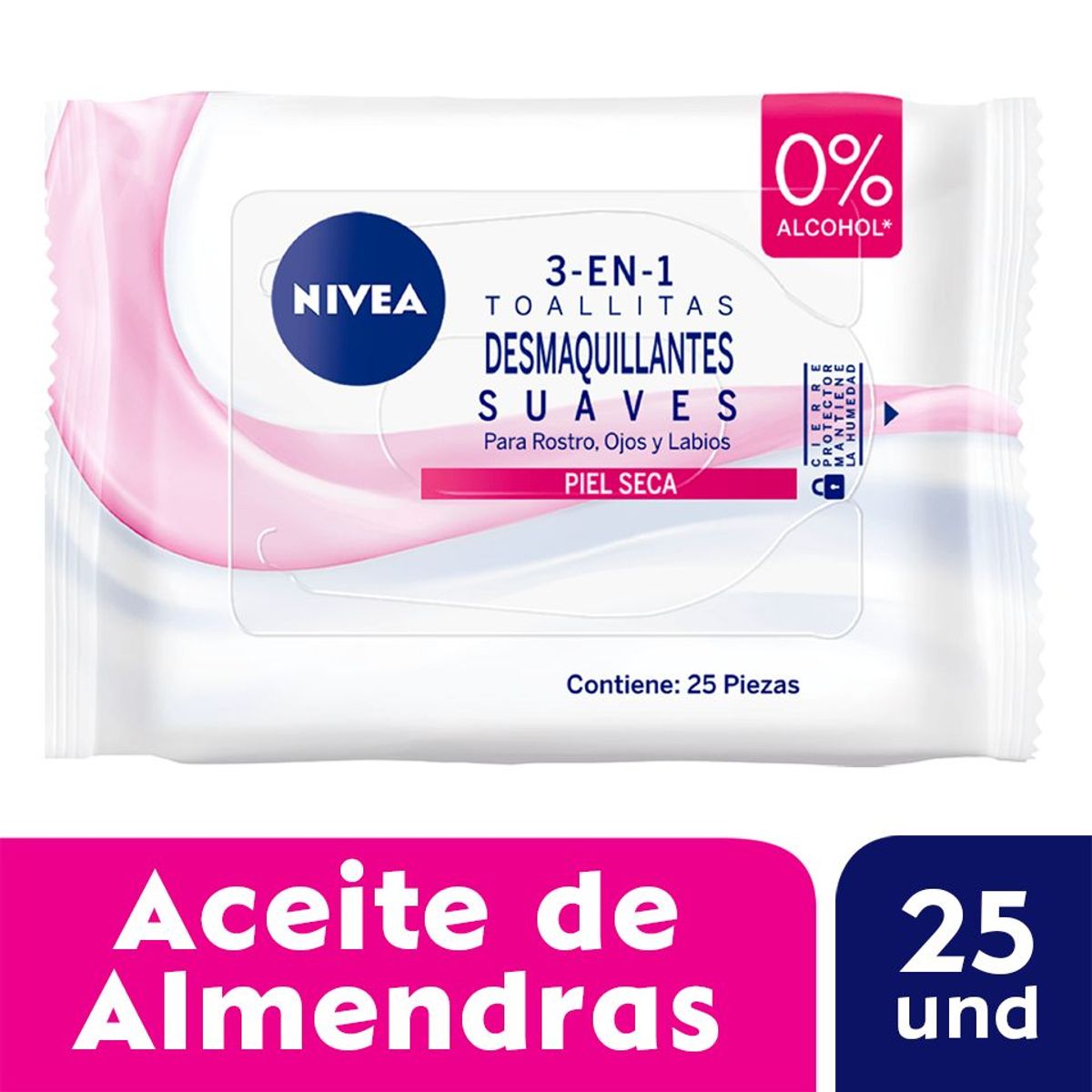 NIVEA - Toallitas Desmaquillantes Nivea Piel Seca y Sensible Empaque 25 Und