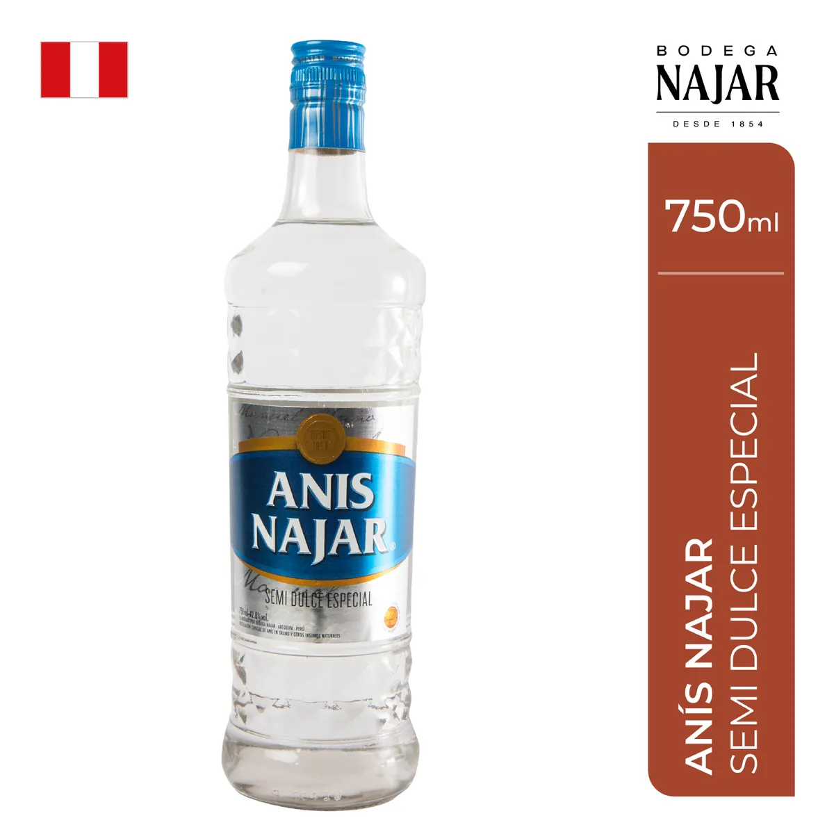 NAJAR - Licor Najar Anís Azul Botella 750 mL