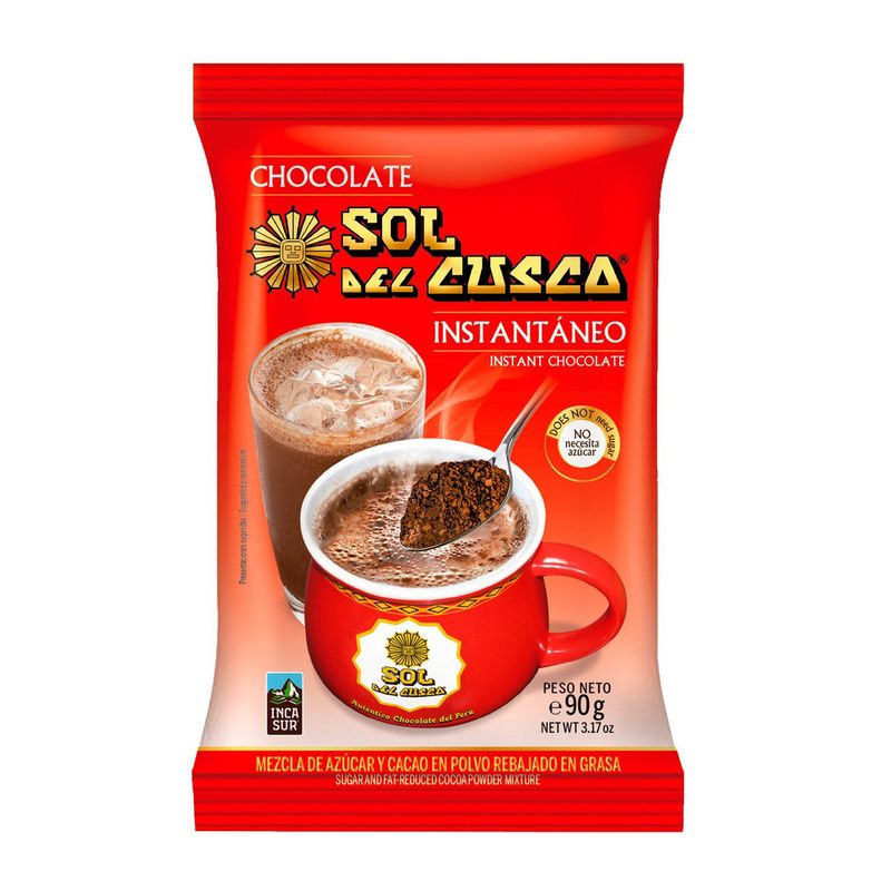 SOL DEL CUSCO - Chocolate Instantáneo Sol del Cusco Bolsa 90 g
