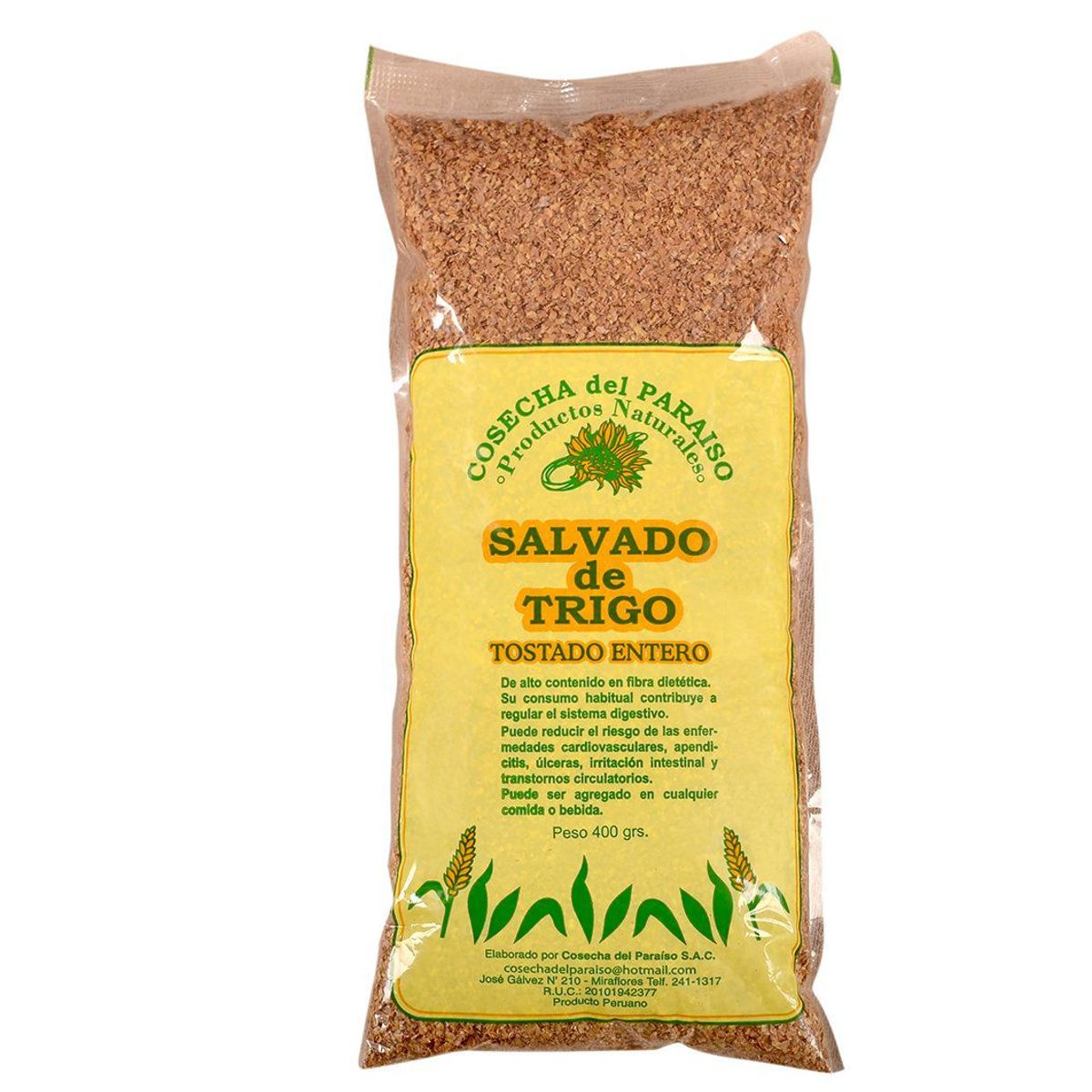 COSECHA DEL PARAISO - Salvado de Trigo Entero Cosecha del Paraíso Bolsa 400 g