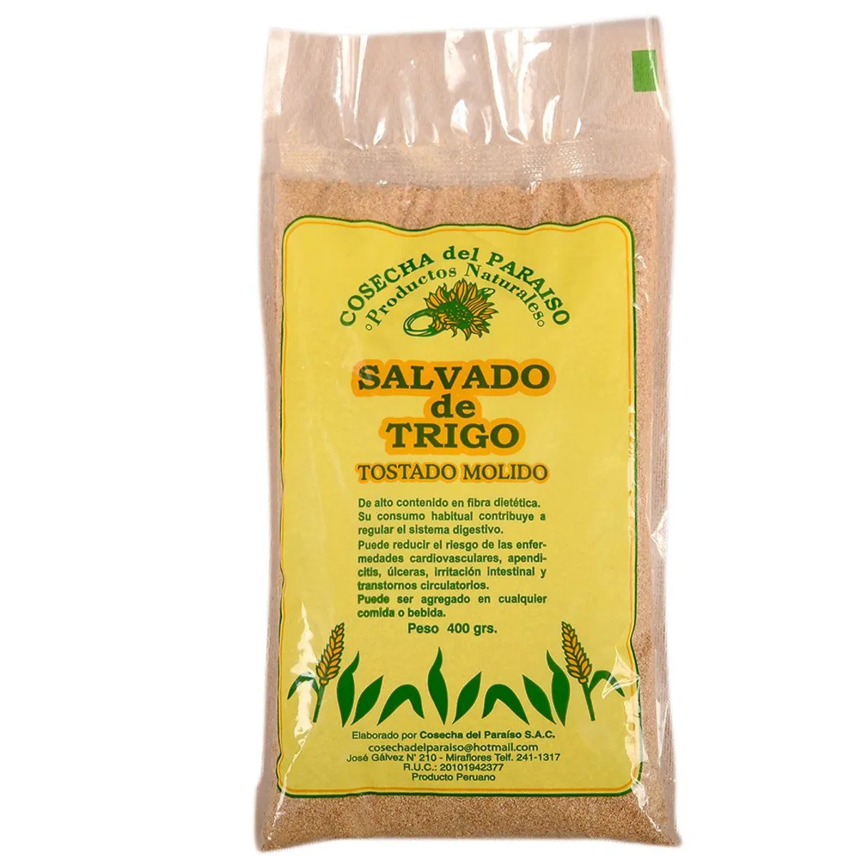 COSECHA DEL PARAISO - Salvado de Trigo Molido Cosecha del Paraíso Bolsa 400 g